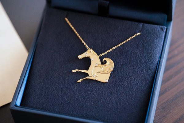 Halskette Pegasus Sternbild – vergoldetes Silber
